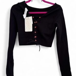NWT FABLETICS Lace-Up Top Size M